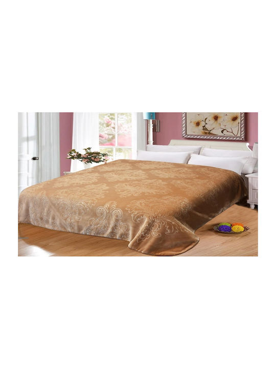 Super King geprägte Samtdecke 220x240 Blnkt-emcla-beige