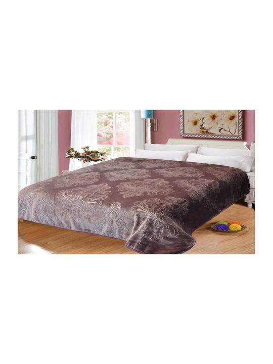 Kraft World Velvet Double Blanket 220x240cm Purple BLNKT-EMCLA-Purple