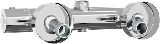 vidaXL Mixer & Shower Head Built-in Set for Shower Silver