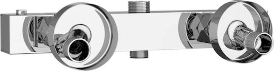 vidaXL Built-in Mixer & Shower Head Set for Shower Silver