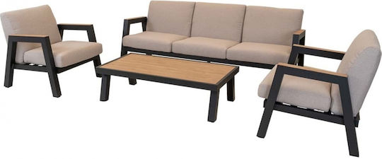 Garten- und Outdoor-Möbelsets Wohnzimmer Typsatz 4 Stück Anthrazit mit Kissen Garten- und Outdoor-Möbelsets Wohnzimmer Typsatz 4 Stück Anthrazit mit Kissen