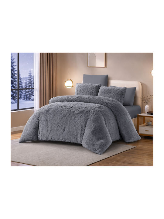 Alpha-Market Sherpa Comforter Set Super Double 240x220cm 300 300 GSM