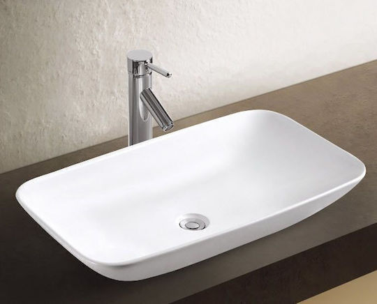 Piccadilly Αrt GA-2060 Επικαθήμενος Νιπτήρας Πορσελάνης 69.5x39cm Λευκός