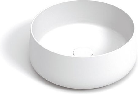 Orabella Olympia Wave Επικαθήμενος Νιπτήρας Πορσελάνης 42x42cm Λευκός