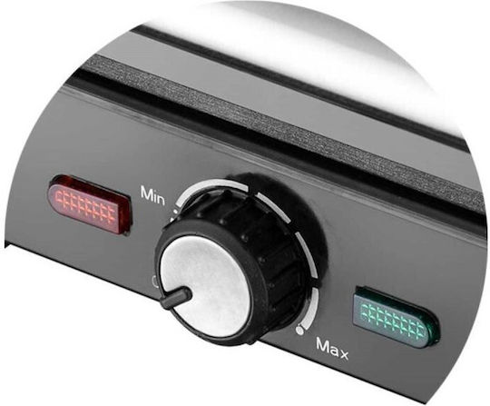 Bass Polska Tischplatte Elektrogrill Geriffelte Platte 2500W mit Deckel 33.5cmx32cmcm