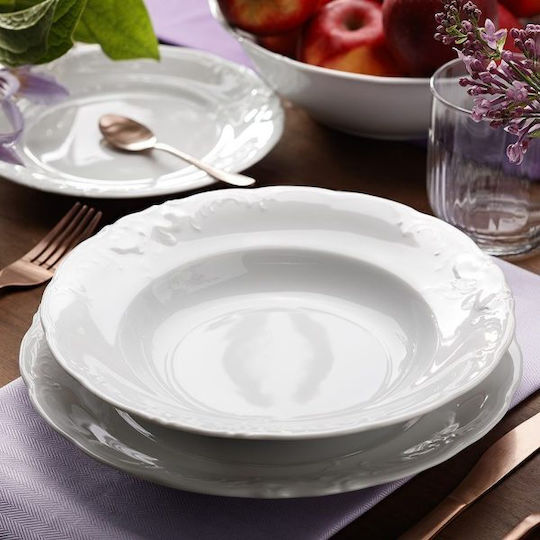 Cmielow Florina Alb Porțelan Set de Vase 144buc