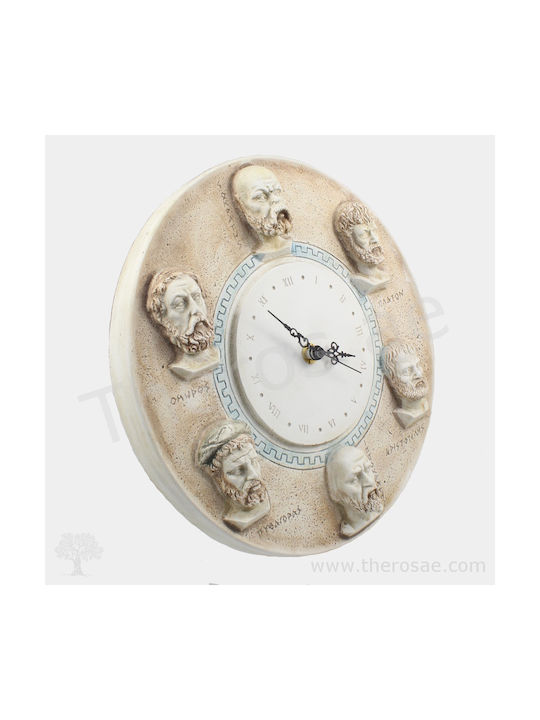 Antique Wall Clock Ceramic Ecru Ø24.5cm