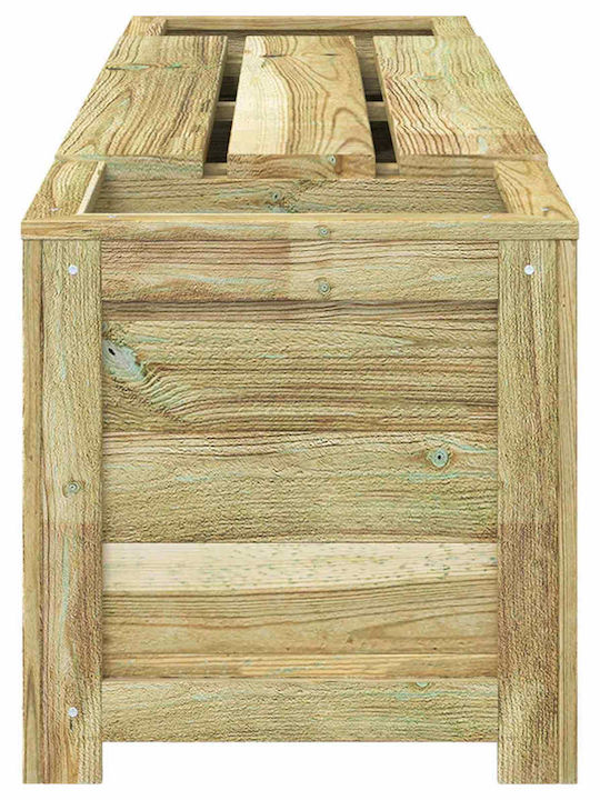Outdoor Wooden Bench With Chest And Cushions 193.5x40x41cm