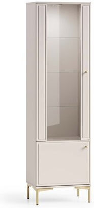 Cirnoli 105 Vitrină De Sufragerie Din Lemn Și Metal Cu Geamuri Și Iluminare 40cm