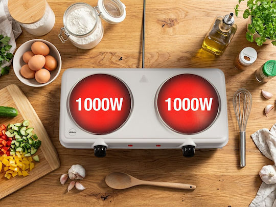 Eldom Countertop Burner Enamel Double Inox