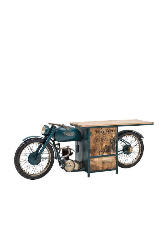 Kamikazi Конзолна маса Дървена Petrol / Natural Д215xШ48xВ73cm