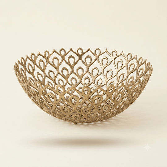 Inart Διακοσμητικό Μπωλ Μεταλλικό Χρυσό 47x47x19cm 2τμχ