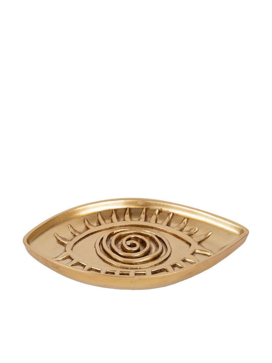 Polyresin Decorative Platter Gold 20.9x12x1.7cm