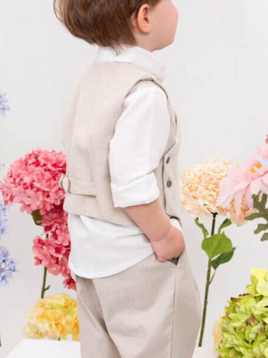 Bambolino Baptism Suit for Boy Beige