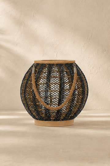General Trade Wooden Lantern Black 21x21x21cm