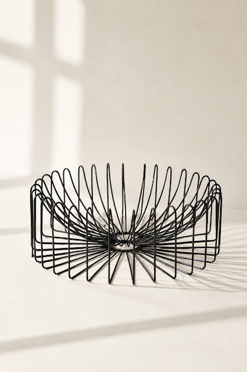 Kaemingk Fruit Bowl Metallic Black 33x33x12cm
