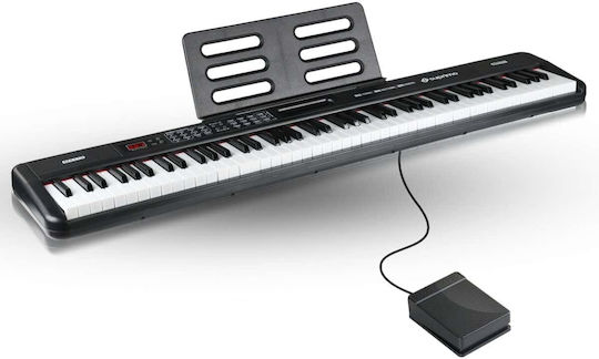 SUPRIMO SUPRIMO Tastatur 88035L mit 88 Tasten mit Gestell Schwarz