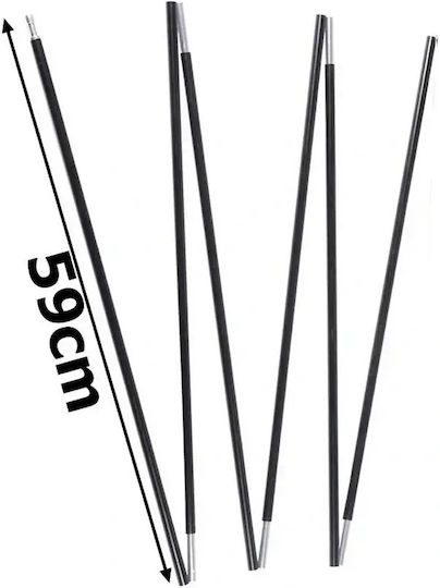 Replacement Tent Poles 340cm Fiberglass Absolute Stability Set of 2 Pieces