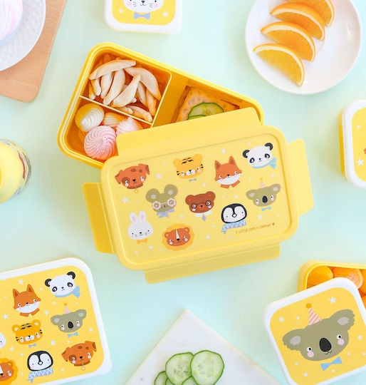 A Little Lovely Company Bento Ανοξείδωτο Παιδικό Σετ Παγούρι Θερμός με Καλαμάκι Ασημί 350ml