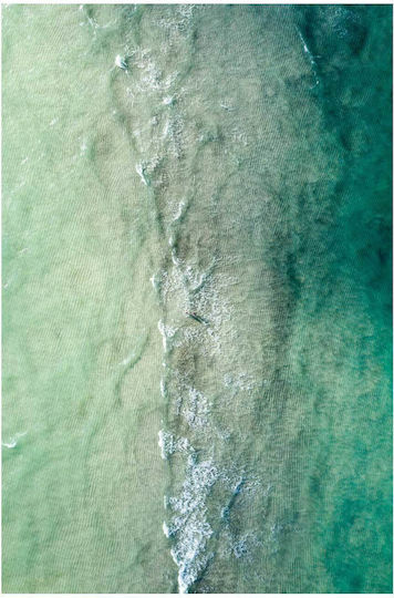 Πίνακας Aerial View Surfing In Crystal Clear Ocean Αεροφωτογραφία Του Σερφ Κρυστάλλινο Ωκεανό 100x150
