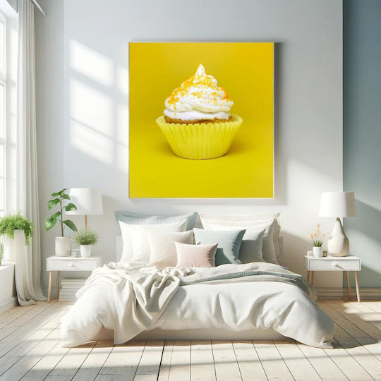 Bright Cupcake On Yellow Background 1 On Canvas Bright Cupcake On Yellow Background 1 On Canvas