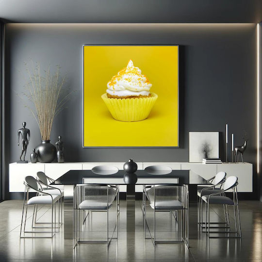 Painting Bright Cupcake On Yellow Background Bright Cupcake Yellow Background 110x110