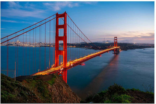 Панел Golden Gate Bridge At Dusk Golden Gate Bridge В Сутрешни Часове 150x100