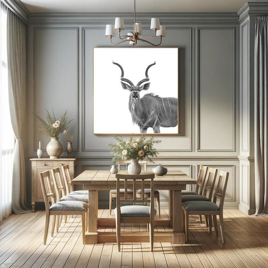 Painting Majestic Kudu In Black White Majestic Kudu Black And White 110x110