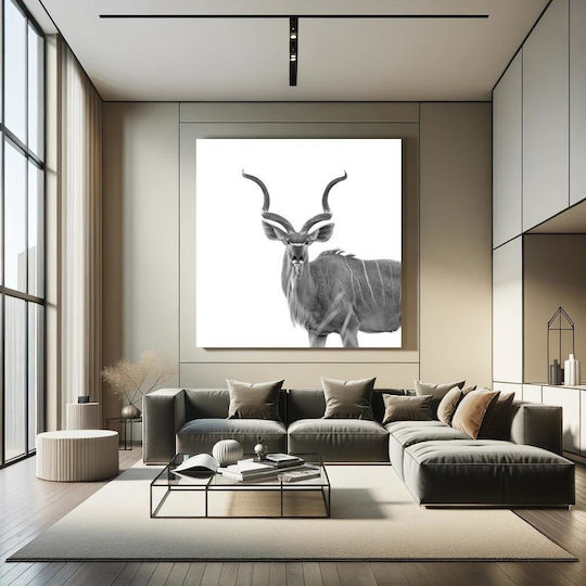 Painting Majestic Kudu In Black White Majestic Kudu Black And White 110x110