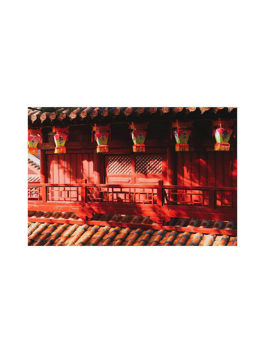iLovePrints Gemälde Traditionelle Rote Laternen An Rotes Gebäude 150x100