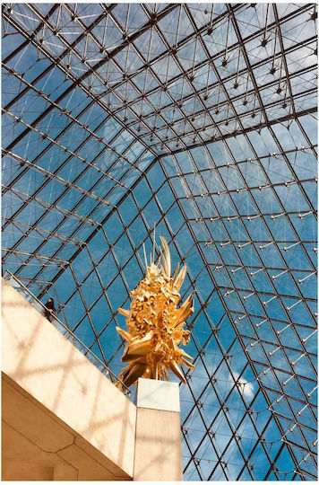 Πίνακας Golden Sculpture Under Glass Roof Χρυσό Γλυπτό Κάτω Τη Γυάλινη Στέγη 100x150