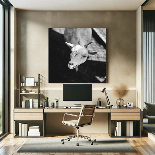 Panou Black White Goat Capră Alb-Negru 110x110