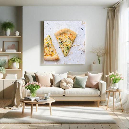 Πίνακας Close-up Pizza Slices Κοντινό Πλάνο Φέτες Πίτσας 110x110