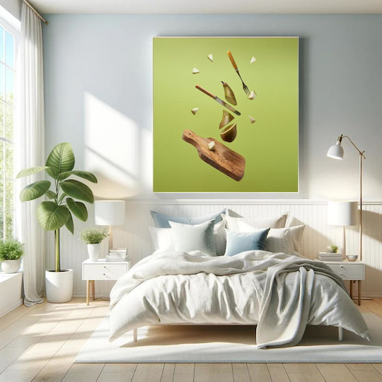 Floating Pear And Utensils 1 On Canvas Floating Pear And Utensils 1 On Canvas