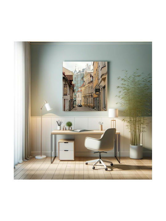 iLovePrints Gemälde Historische Gebäude In Einer Gemütlichen Gasse 110x110