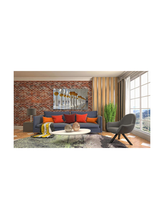 iLovePrints Golden Columns In Architectural Detail Χρυσές Στήλες Αρχιτεκtonische Leinwand 150x100