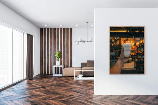 Panou Hand Holding Coffee Cup In Cafe Mână Ținând Ceașcă De Cafea În Cafenea 115x170