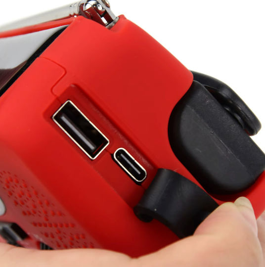 Radio Portabil Multifuncțional 3 în 1 Zola Lanternă LED SOS Solar Încărcare Manuală USB Funcție de Încărcare a Telefonului Mobil Impermeabil 2000 mAh AM FM 130 x 60 x 45 mm Negru Roșu