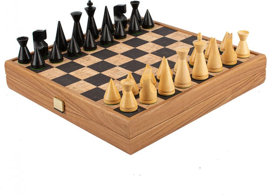 Manopoulos Wooden Chess Pawns Handmade Black / Brown / Beige 4cm