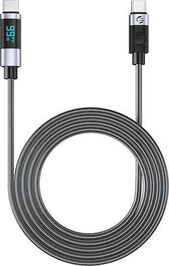 Orico Braided / LED Cable USB-C male - USB-C 100W PD Μαύρο 2m 2τμχ