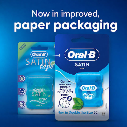 Oral-B Satin Floss Ață Dentară Cerată Cu Aromă De Mentă 50m 4 Bucăți