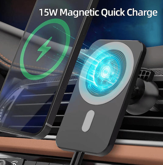 Suport auto tip MagSafe cu încărcare wireless compatibil Apple Samsung Negru