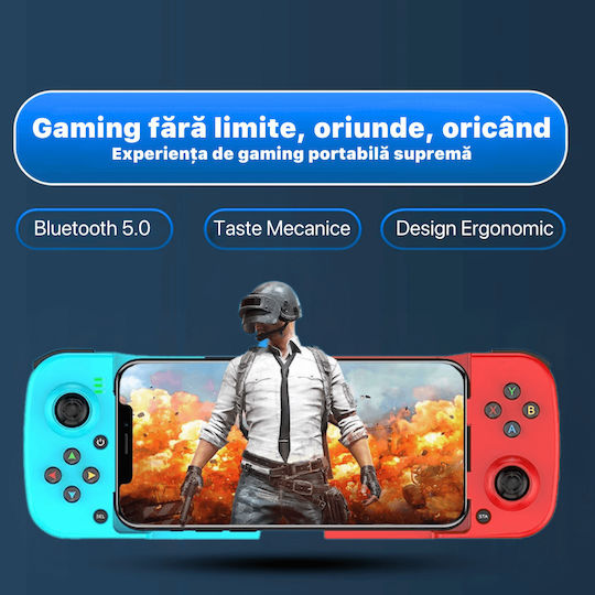 Gamepad Controler Gaming Android Telefon iOS PC PS Nintendo Bluetooth 5.0 Wireless Albastru Roșu