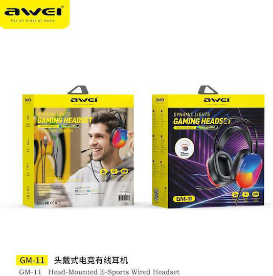 Awei GM-11 Over Ear Gaming Headset with 3.5mm / USB Connection Grey