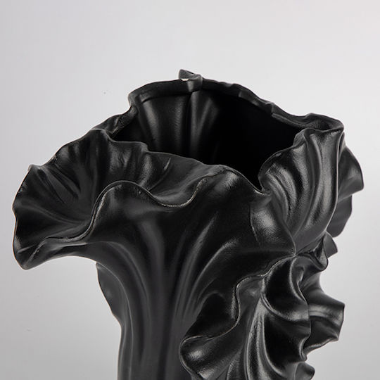 Decorative Black Ceramic Vase 21.3x21xH24cm