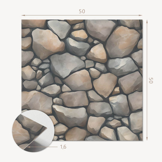 Printed Stone Pattern Vinyl Tile Set Background 4x50x50 Pc