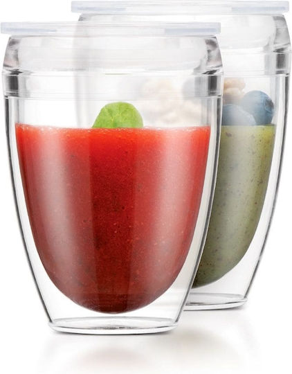 Bodum To Go Σετ Ποτήρια Καφέ/Freddo / Νερού από Πλαστικό σε Καφέ Χρώμα 300ml 2τμχ