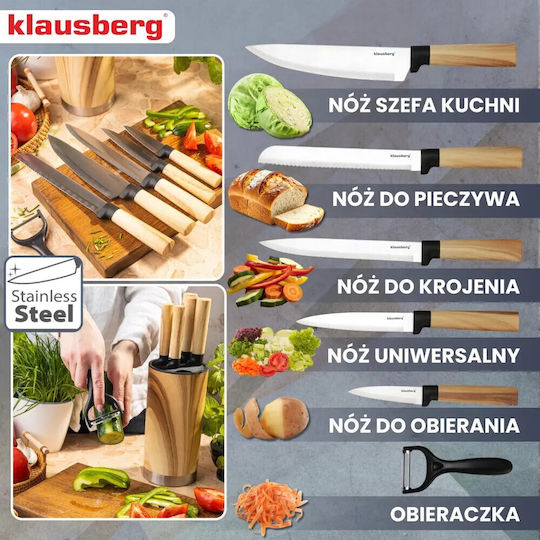 Klausberg Σετ Μαχαίρια με Βάση από Ανοξείδωτο Ατσάλι 7τμχ