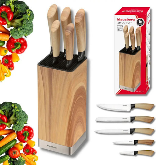 Klausberg Set Knives with Base Made of Stainless Steel 6 Pieces