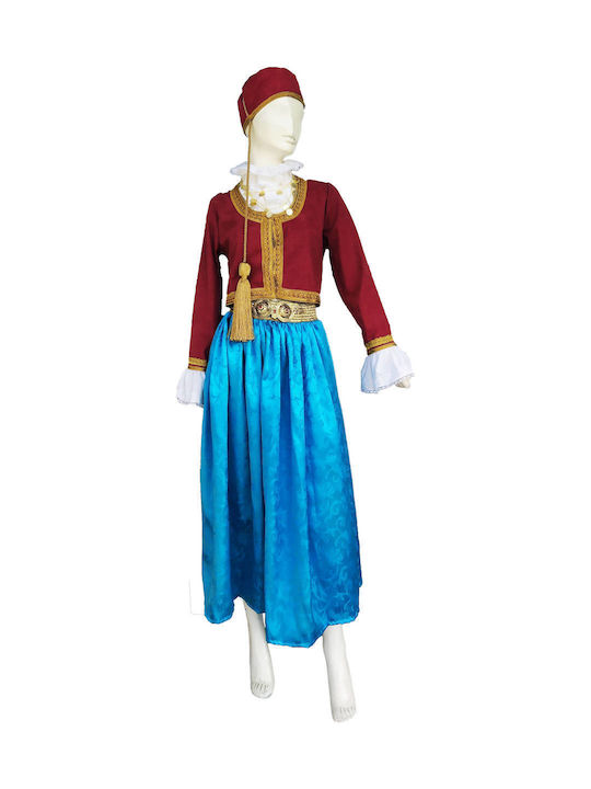 Costum Tradițional Pentru Copii Amalia cu Colier cu 2 Rânduri
